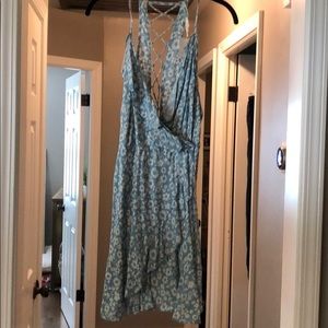 Blue and white floral dress